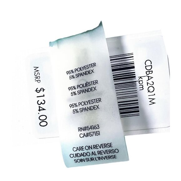 Calvin Klein Womens Blue Print Long Sleeve Drawstring Collared Dress Sz 14 New - Picture 6 of 8